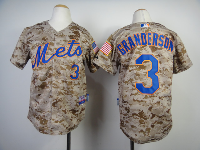 Youth New York Mets #3 Granderson Camo MLB Jerseys